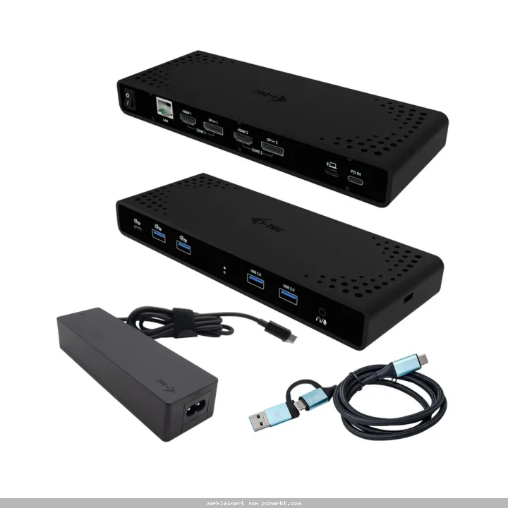 i-tec Universal Dual 4K Display Docking Station PD 85W + i-tec USB-C Charger 100W