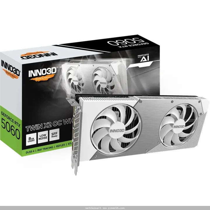Inno3D GeForce RTX 5060 8GB TWIN X2 OC WHITE - 8GB GDDR7, HDMI, 3x DP