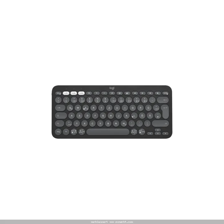 Logitech Tastatur PEBBLE KEYS 2 K380S, grafit Schlanke, minimalistische Bluetooth®-Tastatur mit personalisierbaren Tasten.