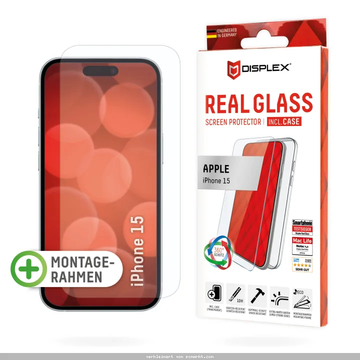 Displex Panzerglas und Schutzhülle für Iphone 15