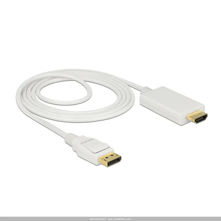 Delock Kabel DisplayPort 1.2 Stecker - High Speed HDMI-A Stecker Passiv 4K 30 Hz 2m weiß