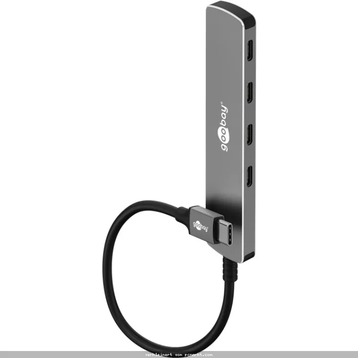 Goobay Slim 4-Port USB-Hub, USB-C™ auf USB-C™, 5 Gbit/s