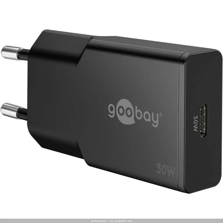Goobay USB-C™ PD GaN Schnellladegerät Slim (30 W) schwarz