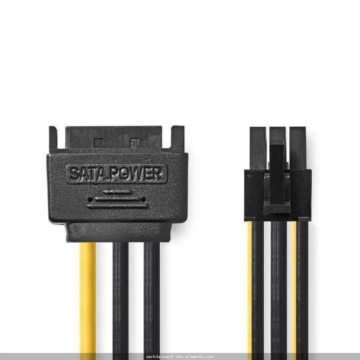 Nedis Interne Stromkabel | SATA 15-Pin Stecker | PCI Express Buchse | Vergoldet | 0.20 m | rund | PVC | Gelb / Schwarz | Plastikbeutel