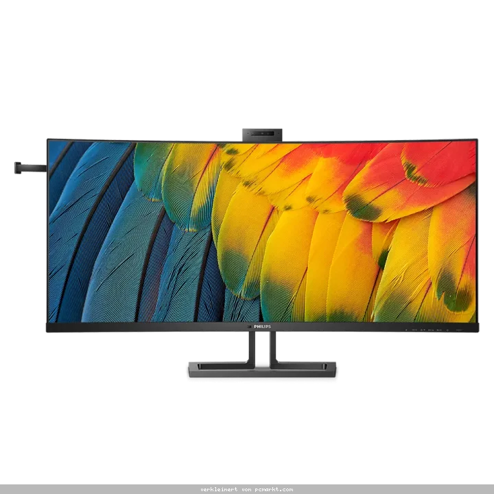 Philips 40B1U6903CH 40 Zoll Wide UHD Curved Monitor, 5 MP Webcam, höhenverstellbar, Lautsprecher (5120x2160, 75 Hz, HDMI, DisplayPort (in/Out), Thun