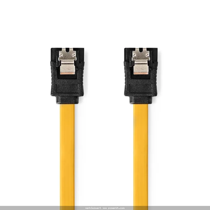 Nedis SATA Kabel | 6 Gbps | SATA 7-Pin-Buchse|SATA 7-Pin-Buchse - Vernickelt | 1.00 m | Flach | PVC | Gelb | Box