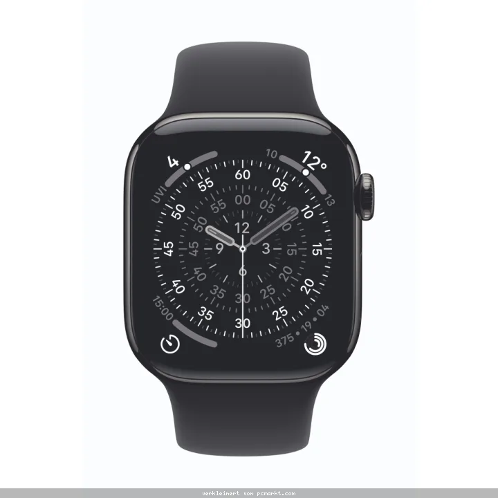 Apple Watch Series 11 Cellular 42mm Schiefer Titan Gehäuse mit Schwarz Sport Band - M/L