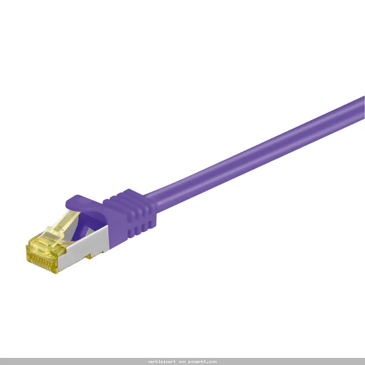 Goobay 3m RJ45 Patchkabel CAT 6A S/FTP (PiMF), 500 MHz, mit CAT 7 Rohkabel, violett LSZH halogenfrei, Kupfer