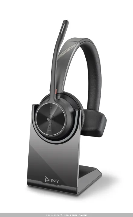 Poly Plantronics Voyager 4310 UC Bluetooth Headset, Nano Dongle mit USB-A Anschluss, Ladestation, MS zertifiziert, Monaural