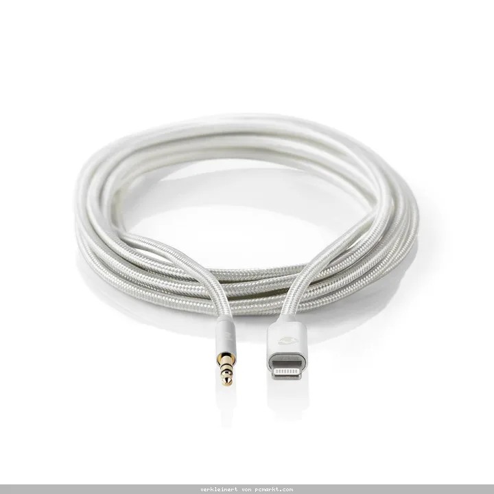 Nedis Lightning-Adapter | Apple Lightning 8-Pin | 3.5 mm Stecker | Vergoldet | rund | Nylon | Verpackung mit Sichtfenster