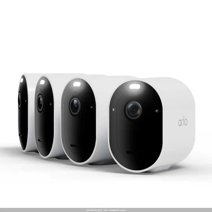 Arlo Pro 6 2K+ Überwachungskamera Weiß 4er Set 4MP (2560x1440), WLAN, Akku, IP65 Wetterfest, 160° Weitwinkel, Farbnachtsicht