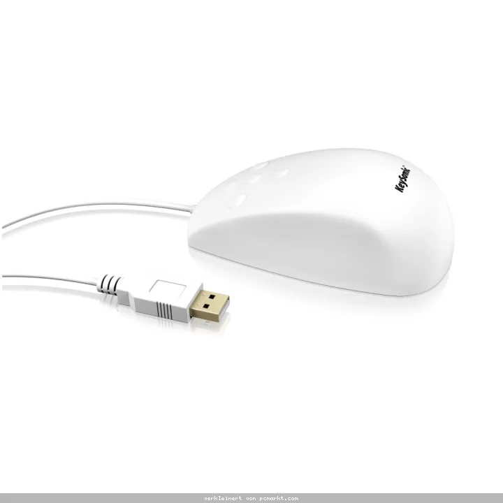 Keysonic KSM-3020M Wasserdichte Maus, Kabelgebunden Silikon, USB-Anschluss, Wasserdicht IP68, weiß
