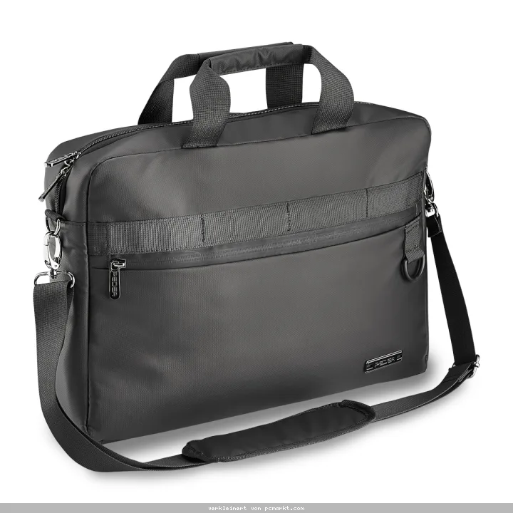PEDEA Laptoptasche 15,6 Zoll (39,6cm) "Clutch" Notebook Umhängetasche mit Tablet Fach, schwarz