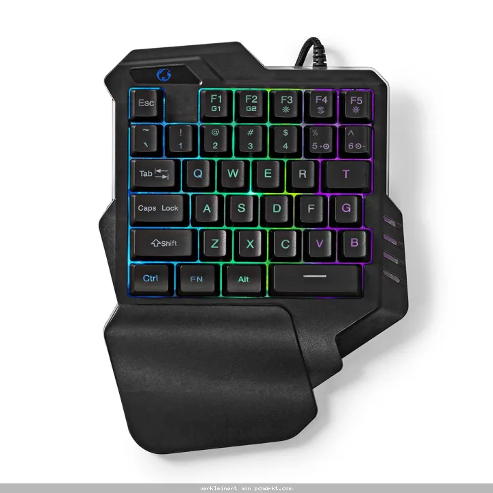 Nedis Gaming Einhand Tastatur kabelgebundene Einhand-Tastatur mit RGB-Beleuchtung