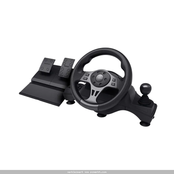 Trust Gaming GXT289 Movi Racing Wheel Rennlenkrad mit Vibrationsfeedback und Pedalen für ein echtes Fahrerlebnis