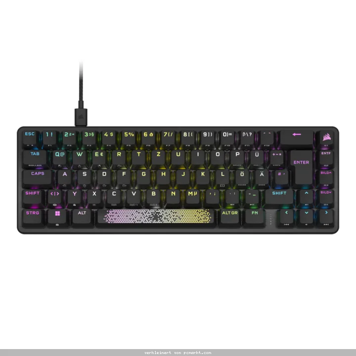 Corsair K65 PRO MINI Gaming Tastatur - 65 % Optisch-mechanische Gaming-Tastatur RGB-LED-Hintergrundbeleuchtung, CORSAIR OPX, Schwarz