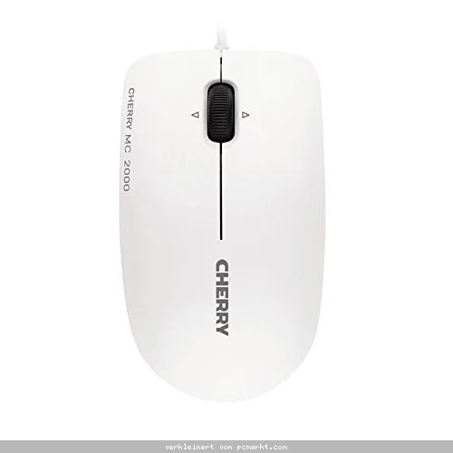 CHERRY MC 2000 kabelgebundene Maus, Infrarot Sensor, USB, 3 Tasten, 1.600 dpi, Scrollrad mit Kippfunktion, weiß