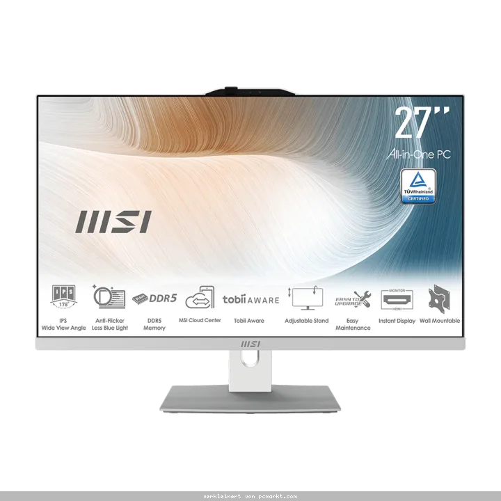 MSI Modern AM272P 1M-1426AT All-in-One weiß 27" (68,6cm) FHD Display, Intel Core 5 120U, 16GB DDR5 RAM, 512GB M.2 SSD, Intel Grafik, Wi-Fi 6E, Bluetoo