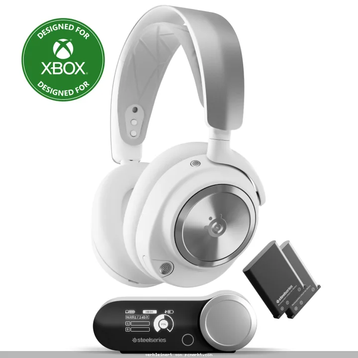 SteelSeries Gaming Headset Arctis Nova Pro Wireless X White - kabelloses Gaming Headset mit Station und aktiver Geräuschunterdrückung