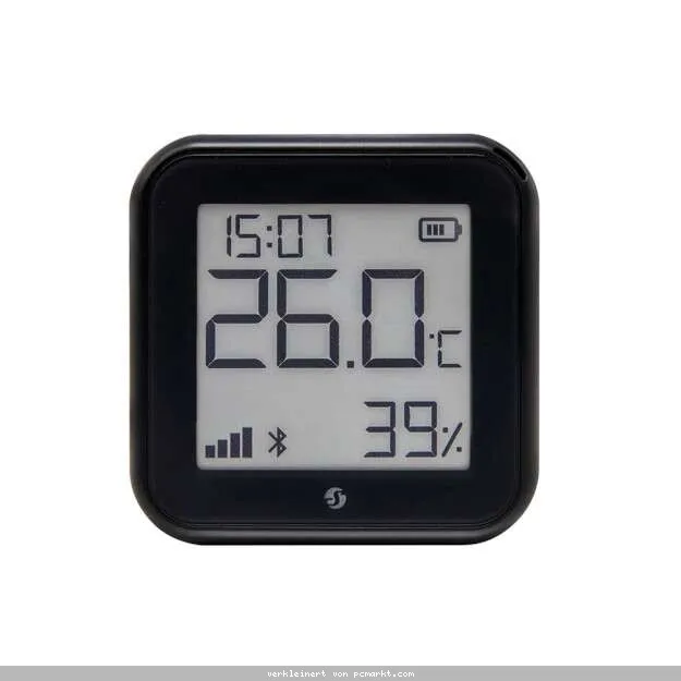 Shelly H&T Gen. 3 Temperatur- & Luftfeuchtigkeitssensor - Temperatur und Luftfeuchtigkeitssensor mit WLAN und Bluetooth - in der Farbe "Matte Black"