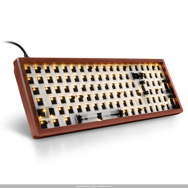 Sharkoon SGK50 S2 Wood Barebone kabelgebundene Gaming Tastatur mit Holzgehäuse