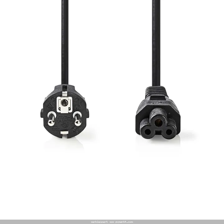 Nedis Stromkabel | Schutzkontaktstecker | IEC-320-C5 - Gerade | Gerade | Vernickelt | 2.00 m | Rund | PVC | Schwarz | Label