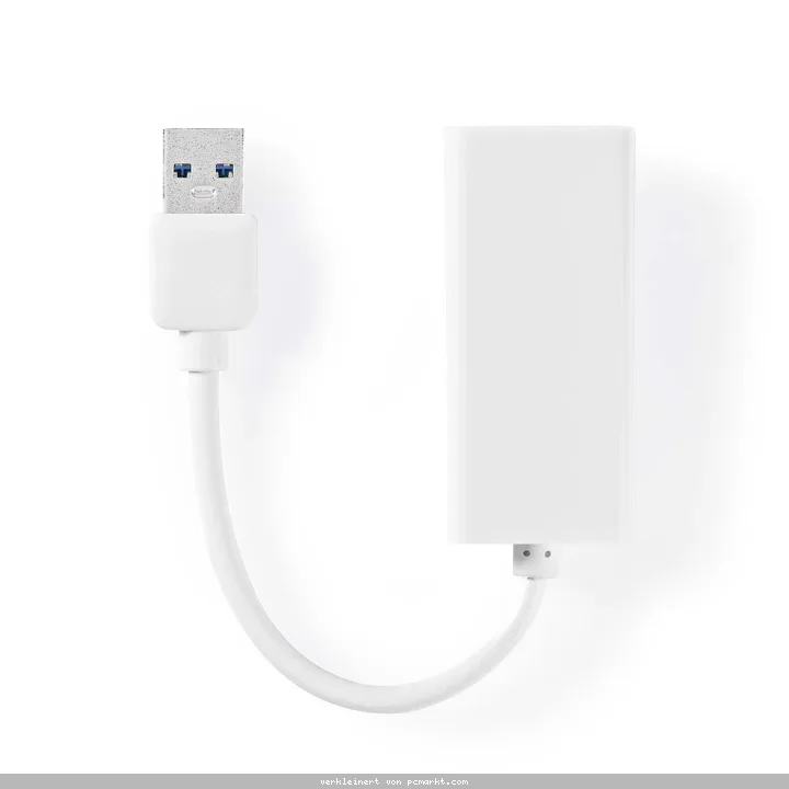 NEDIS USB-Adapter | USB 3.2 Gen 1 | USB-A Stecker | RJ45 Buchse | 1 Gbps | 0.20 m | rund | Vernickelt | ABS | Weiss | Box
