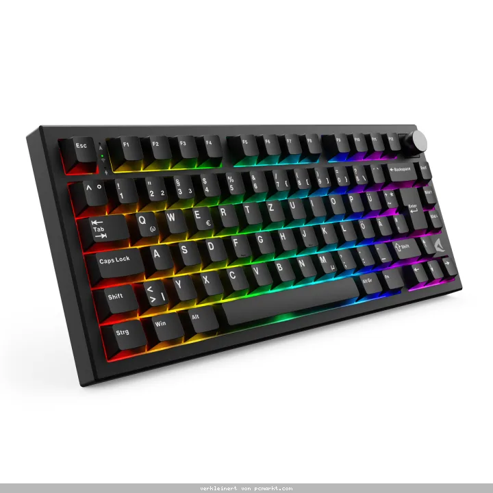 Sharkoon SGK55W Gaming Tastatur kabellose Gaming Tastatur im 75%-Layout mit PBT-Tastenkappen, schwarz