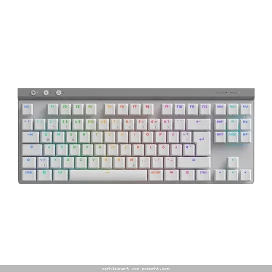 Logitech Gaming G515 LIGHTSPEED TKL Tactile Gaming Tastatur flache, kabellose Gaming Tastatur mit PBT-Tastenkappen, weiß