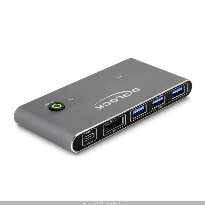 Delock DisplayPort KVM Switch 8K 30 Hz mit USB 5 Gbps