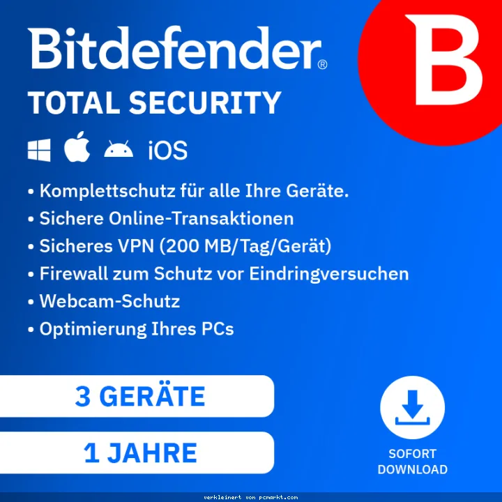 Bitdefender Total Security [3 Geräte - 1 Jahr]