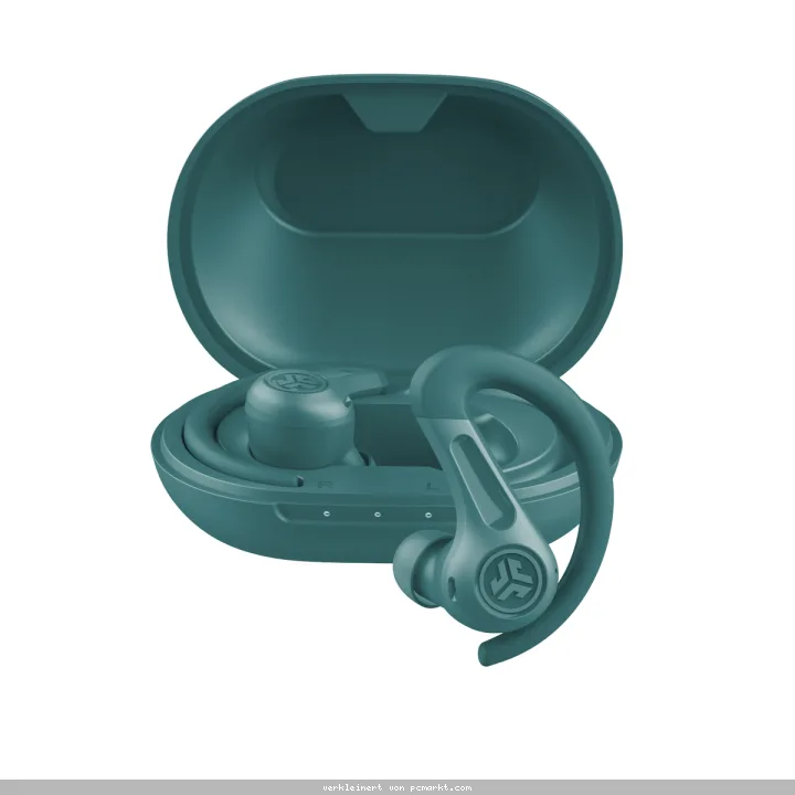Jlab JBuds Sport ANC TWS Headphones Teal Hybride aktive Geräuschunterdrückung, Mehr als 60 Stunden Bluetooth-Spielzeit, Wisch- und Touch-Steuerung