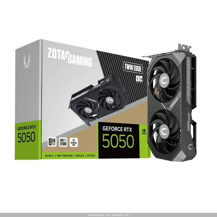 ZOTAC GAMING GeForce RTX 5050 8GB Twin Edge OC Grafikkarte - 8GB GDDR6, DVI, HDMI, DP