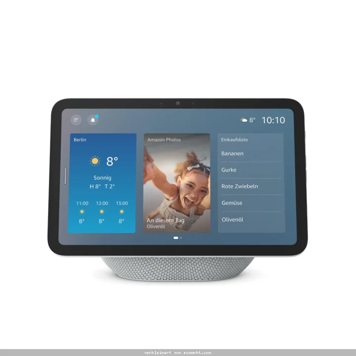 Amazon Echo Show 8 (2025 release) - Weiß Neu gestaltetes, nahtloses, brillantes 8,7-Zoll-Display in HD-Auflösung mit raumfüllendem 3D-Audio und Alexa