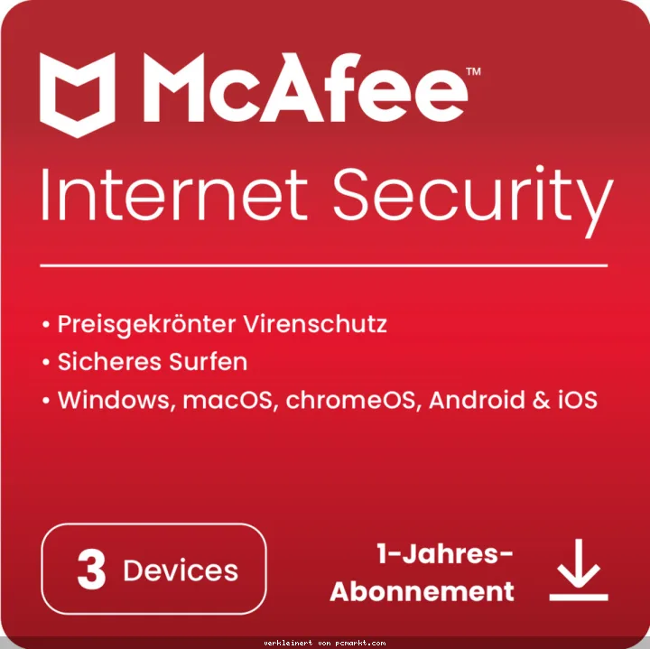 McAfee Internet Security [3 Geräte - 1 Jahr]