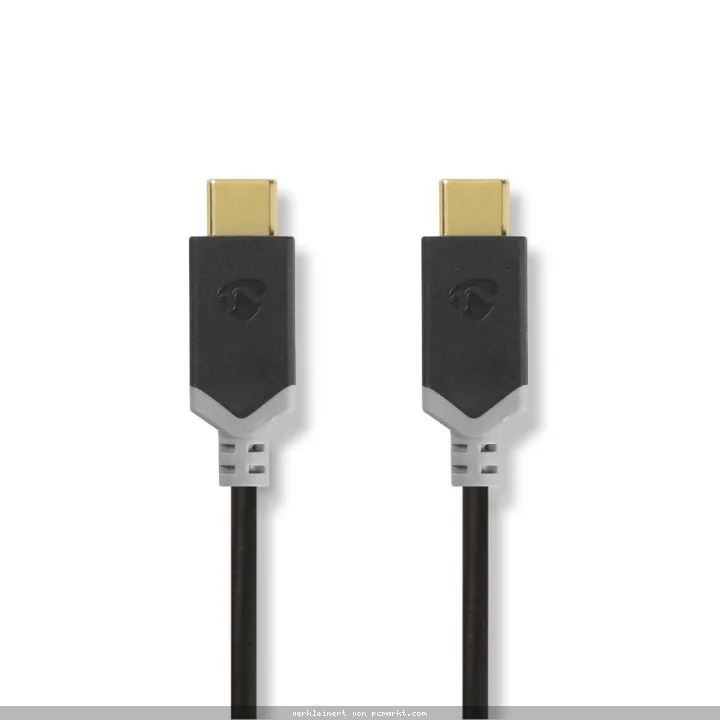 Nedis USB-Kabel | USB 3.2 Gen 1 | USB-C™ Stecker | USB-C™ Stecker | 4K@60Hz | 5 Gbps | Vernickelt | 1.00 m | rund | PVC | Anthrazit | Verpackung mit S