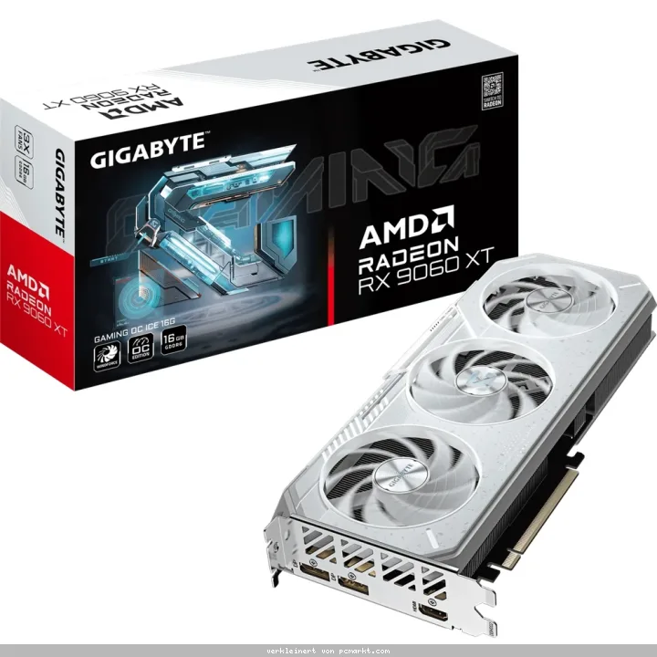 Gigabyte Radeon RX 9060 XT 16GB Gaming OC ICE Grafikkarte - 16GB GDDR6, 2x HDMI, 2x DP