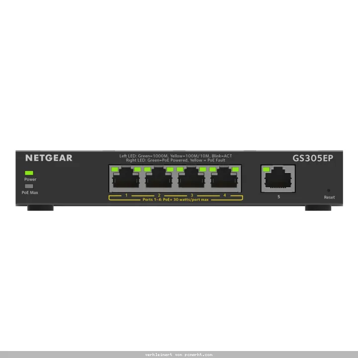 NETGEAR GS305EP SOHO Plus Switch [5x Gigabit Ethernet, 4x PoE+, 63W]