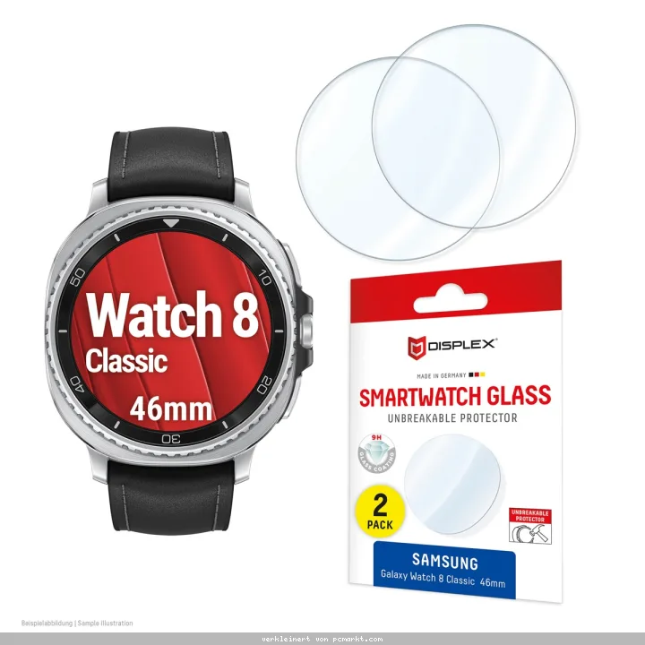 DISPLEX Glass Schutzfolie Samsung Galaxy Watch8 Classic, 46mm 2 Stück