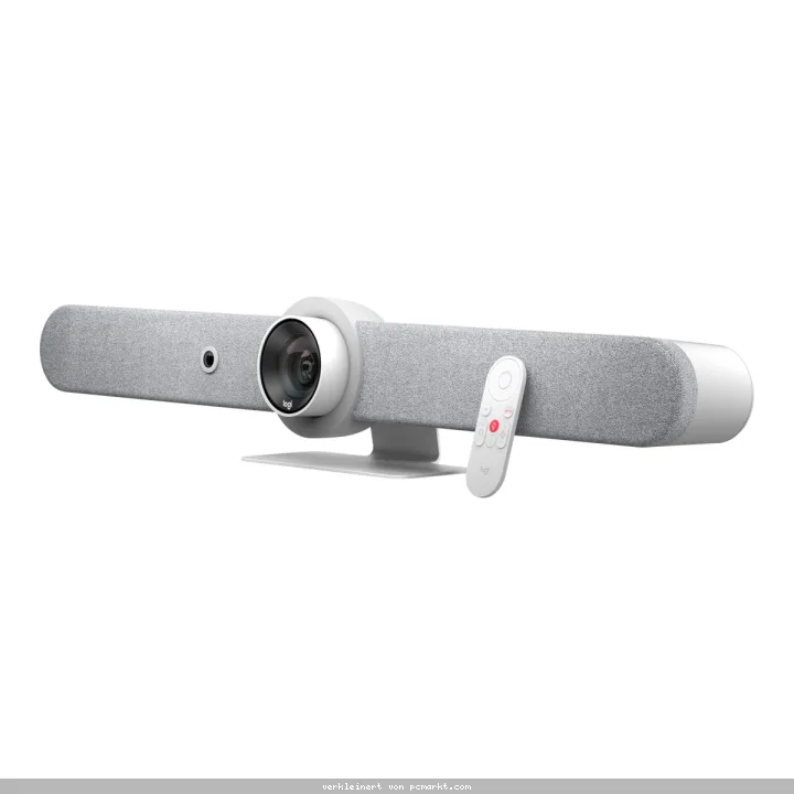 Logitech Rally Bar - Videokonferenzsystem, 4K-Video-Auflösung, 2 Lautsprecher, 6 Mikrofone, Zertifiziert für Microsoft Teams und ZOOM , weiß