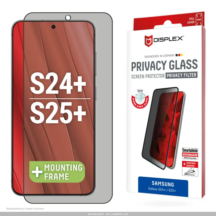 DISPLEX Privacy Full Cover Panzerglas (10H) für Samsung Galaxy S24+/S25+