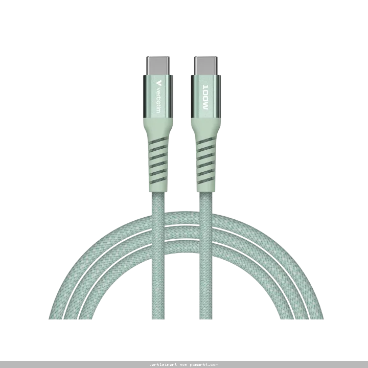 VERBATIM Sync & Charge USB-C zu USB-C 100W Magnetkabel 120 cm - grün