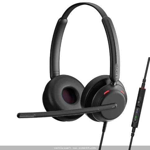 Epos IMPACT 760T, Stereo-Headset, Kabelgebunden MS Teams zertifiziert, 3 digitale Mikrofone, Super-Wideband-Technologie