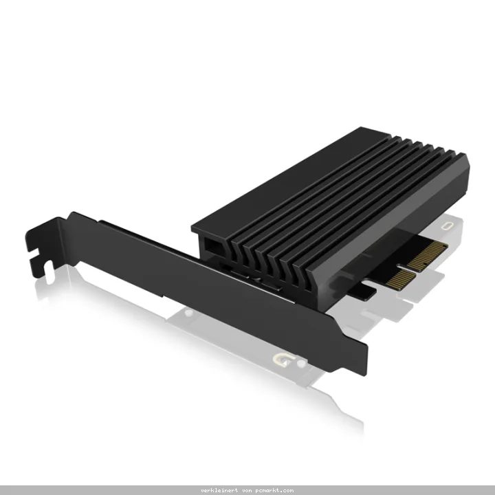ICYBOX Konverter für 1x M.2 NVMe für PCIe x4 mit Aluminium Kühlkörper und LED Stripe