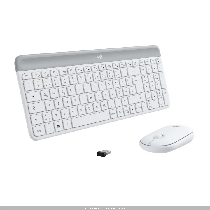 Logitech MK470 Slim Combo - kabelloses Tastatur-Maus-Set, weiß