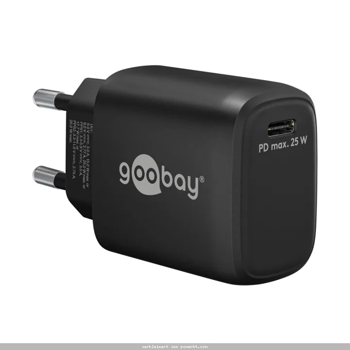 Goobay USB-C™ PD Schnellladegerät (25 W) schwarz