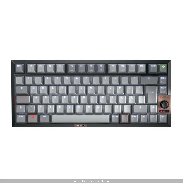 CHERRY KW 300 MX, Kompakte Hotswap-Tastatur, DE-Layout Zwei Verbindungsmodi: Bluetooth® und kabelgebunden, schallgedämpftes Gehäuse, MX (2A) Brown Swi