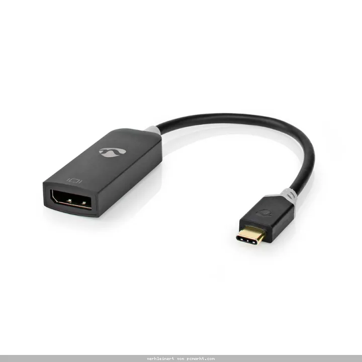 Nedis USB-Adapter USB 3.2 Gen1 - USB-C™ Stecker, DisplayPort Buchse, 0.20 m, rund, vergoldet, PVC, grau