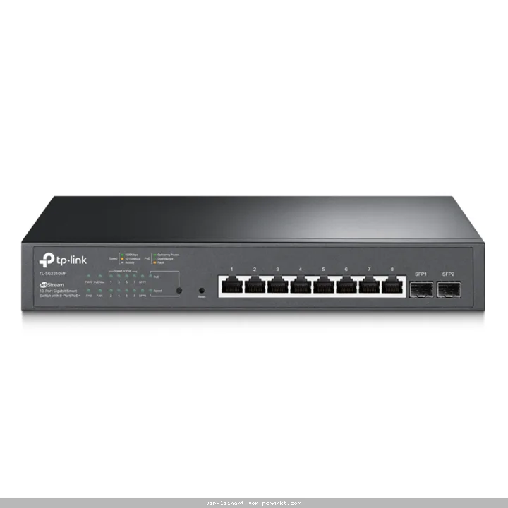 TP-Link Omada TL-SG2210MP Netzwerk-Switch 10-Port, Smart Managed, 8x Gigabit RJ45, 2x Gigabit SFP, 8x PoE+, 150W