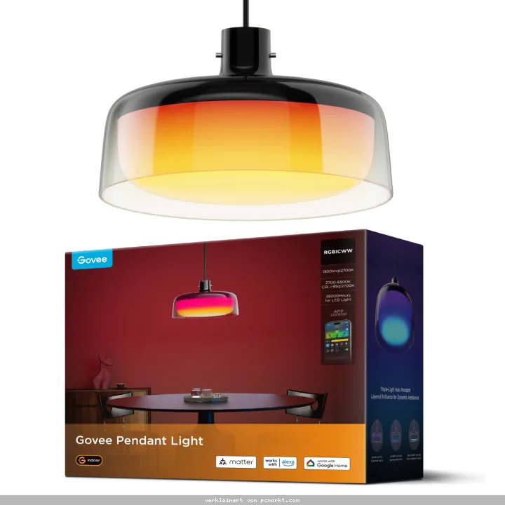 Govee - Pendelleuchte, Smart RGBIC und Weißlicht-Hängelampe